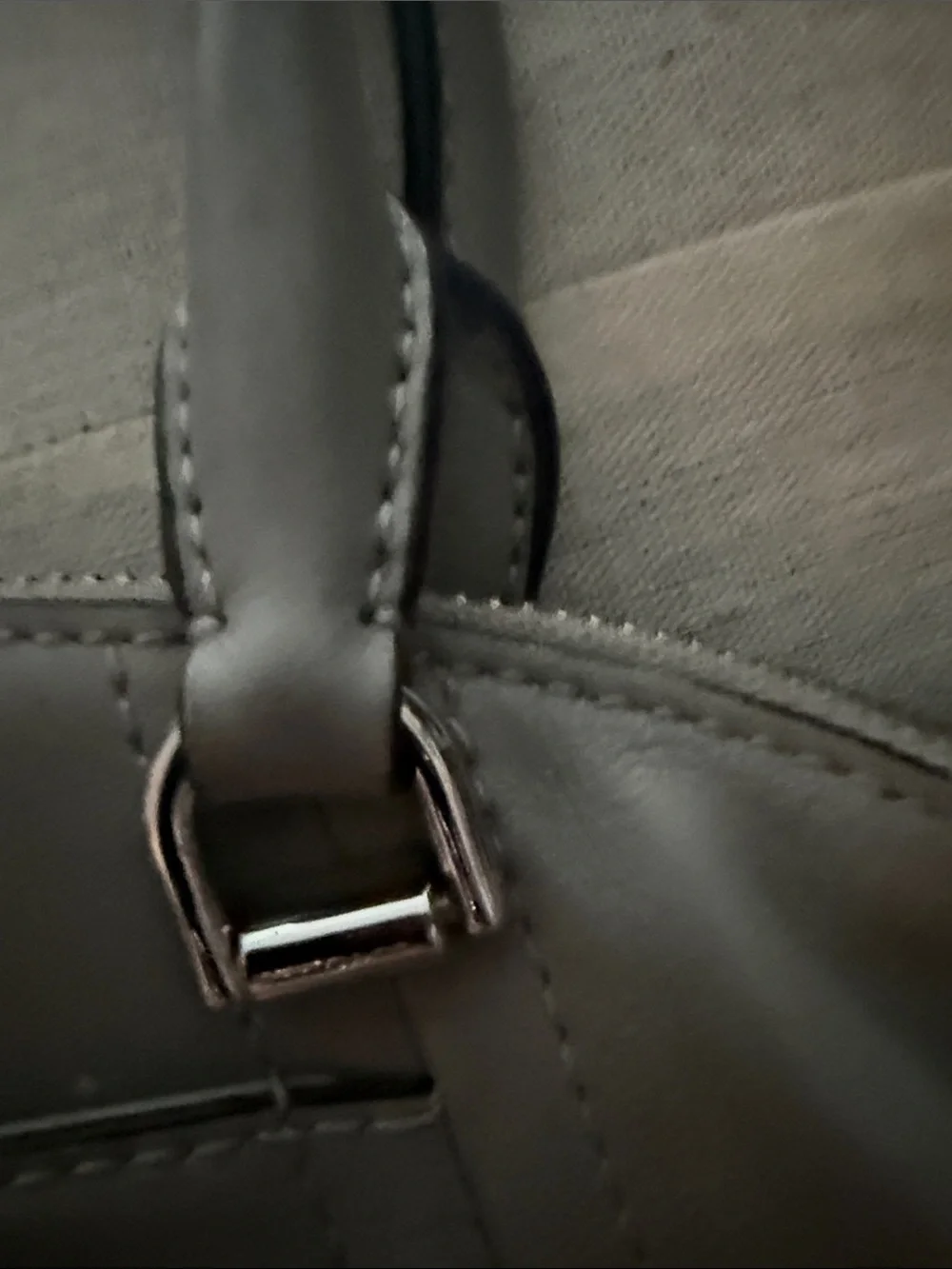 Michael Kors Gray Leather Satchel with Chain-Trim - Picture 4 of 9